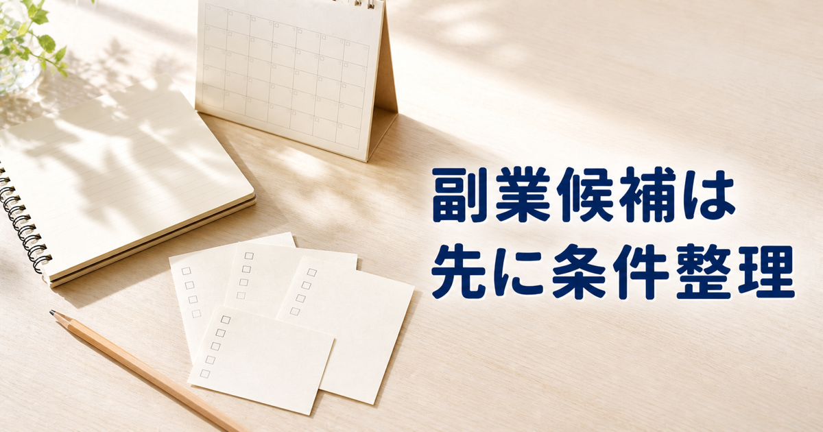 ChatGPTで副業候補を整理する方法。先に7つの条件を書くのサムネイル